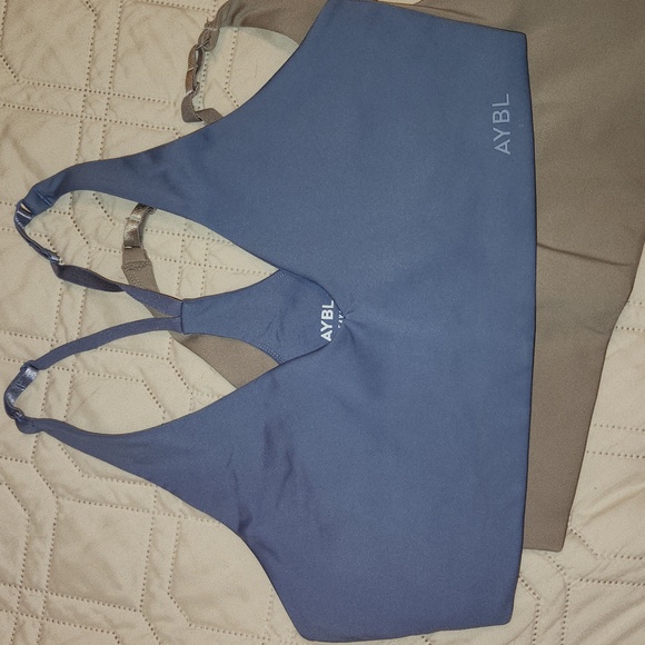 2 AYBL Staple Sports Bras - Blue and Taupe - Picture 2 of 13